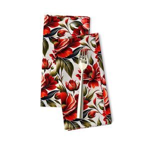 Seamless Pattern - Painted Red Roses on White product image (10)