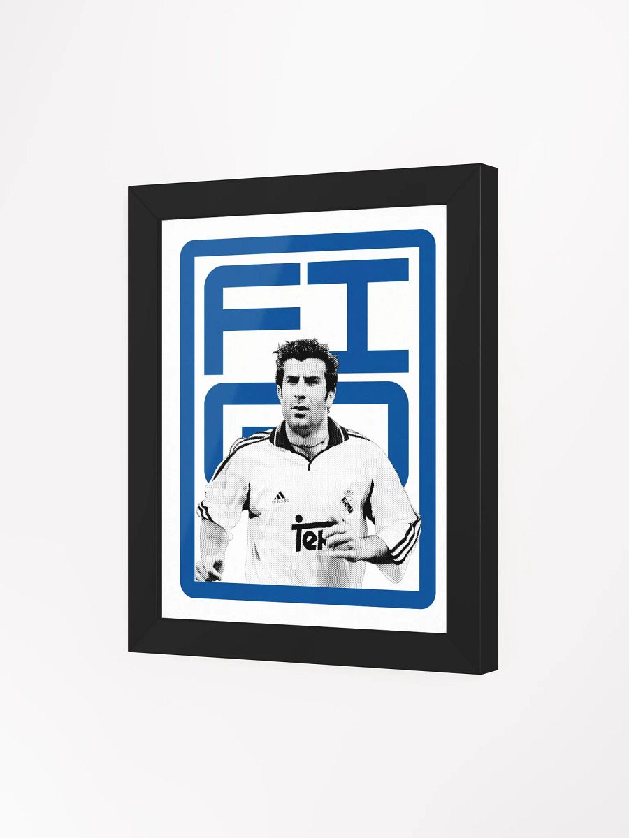 Luís Figo BW Real Madrid Name Art Framed Print product image (1)