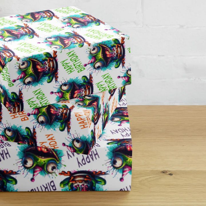 Frog Birthday Wrapping Paper Sheets | Happy Birthday Gift Wrap Set product image (2)