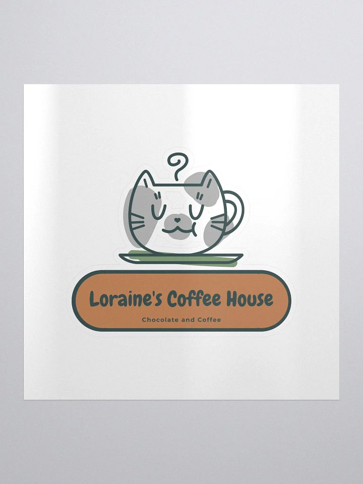 Loraine's Kitty Coffee Small Sticker product image (1)