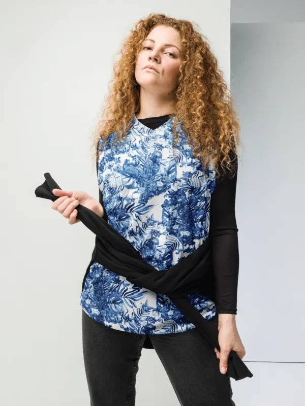 Azure Jungle | Recycled Unisex Basketball Jersey product image (2)