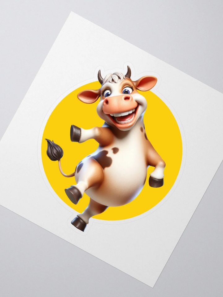 Happy Dancing Cow Kiss Cut Sticker product image (2)