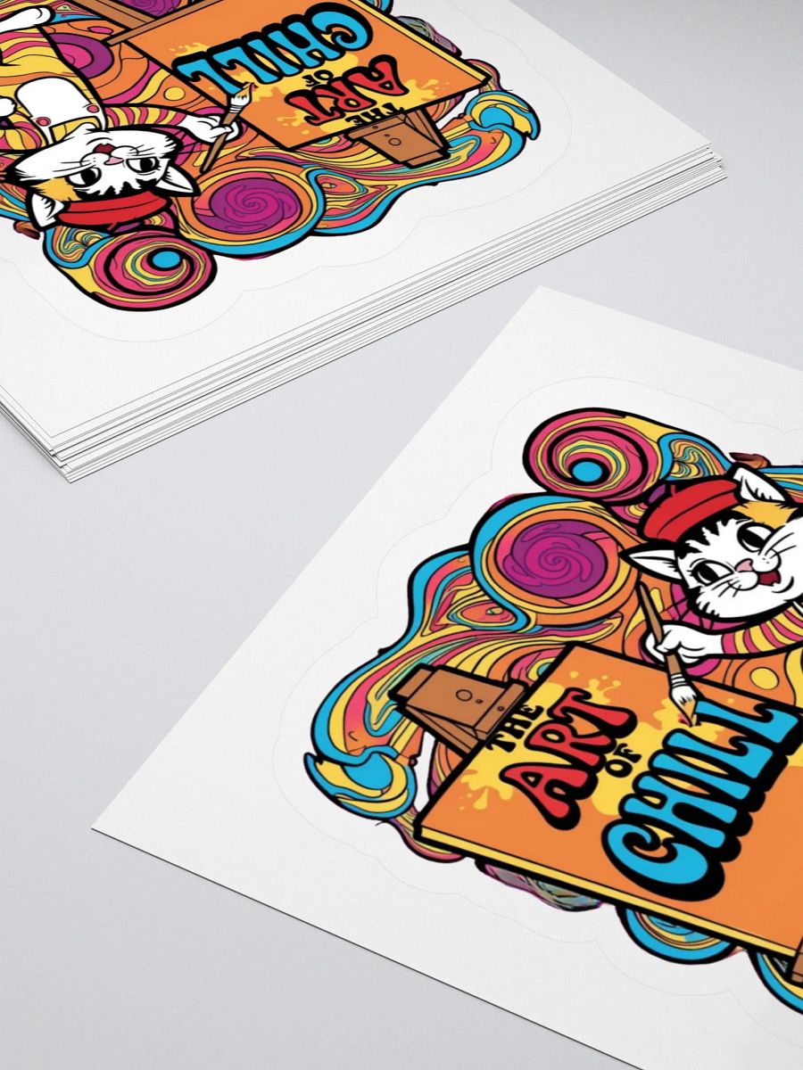 Chill Cat Art Kiss Cut Stickers product image (11)