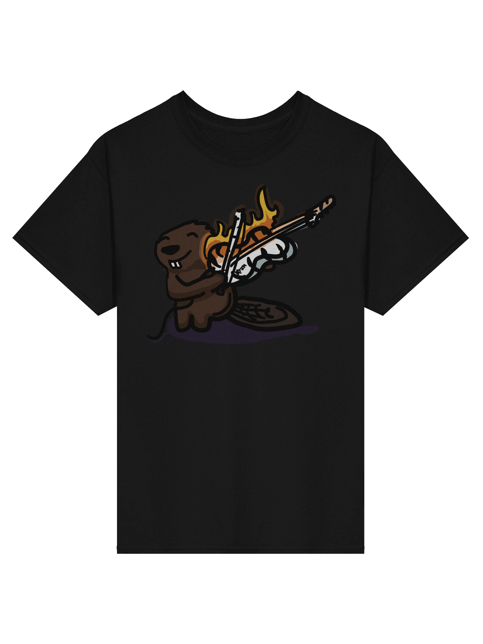 Flaming Violin Beaver T-Shirt product image (1)