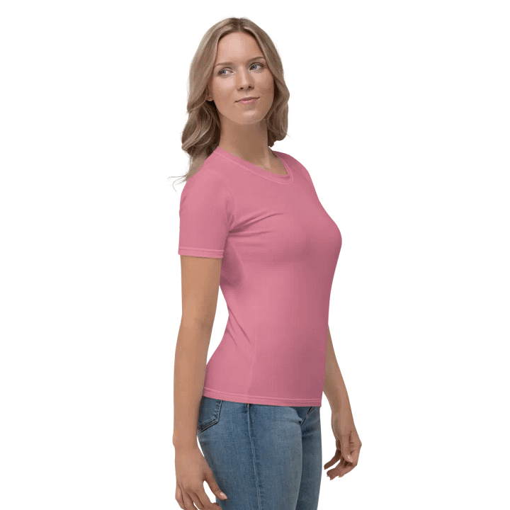 Plain Dusty Pink Light Summer Women's Crewneck Polyester Heavyweight Premium T-Shirt by Treasure Pie product image (2)