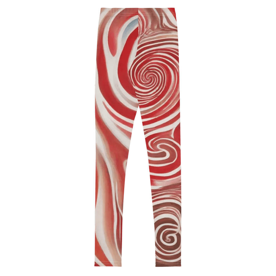 Funky Red Liquid Tie-Dye Explosion Youth Leggings product image (8)