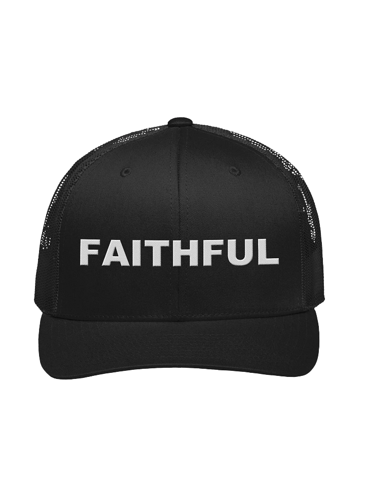 Faithful Embroidered Retro Trucker Baseball Cap. product image (1)