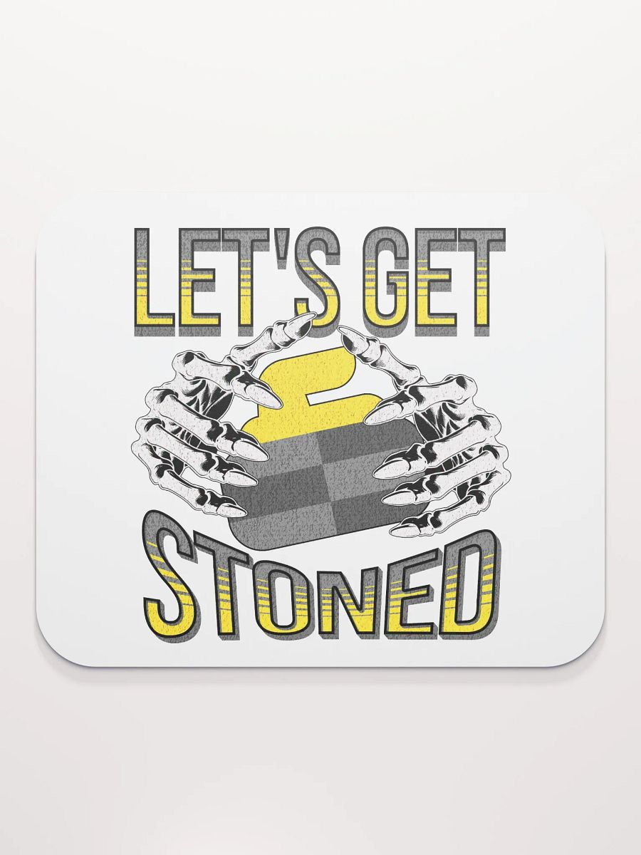 Lets Get Stoned Curling Skeletal Stoner Mouse Pad product image (1)