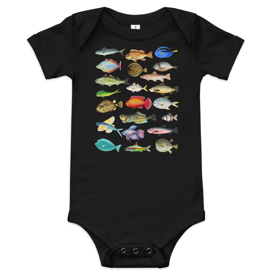 Aquatic Adventures Fish Collage Baby Bodysuit product image (1)