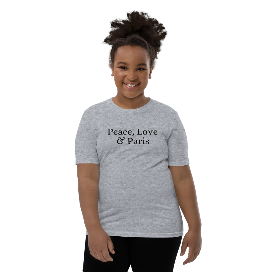 Peace, Love and Paris Youth T-Shirt | Black Ink product image (83)