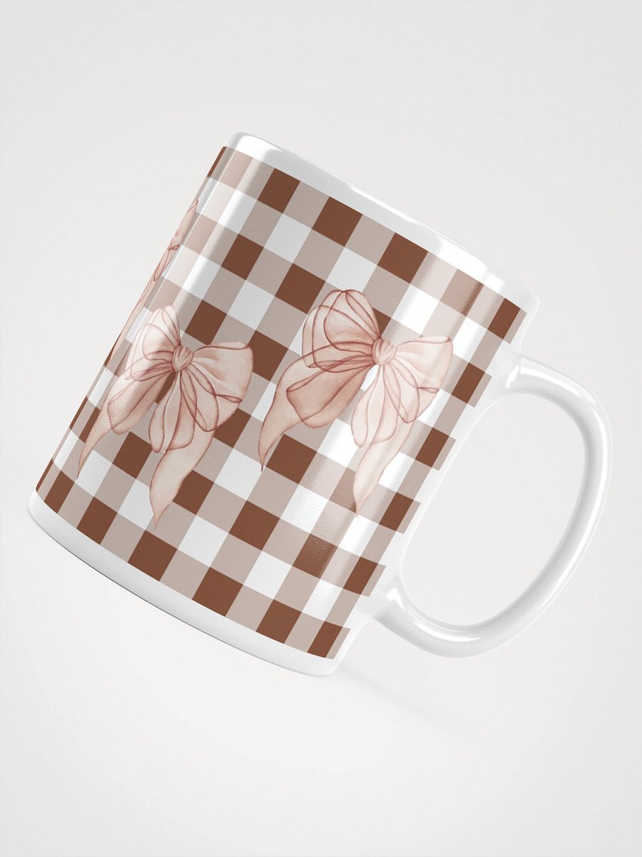 Mug Blanc Vichy Revisité - Marron - Cadeau Style Chic et Poétique product image (4)