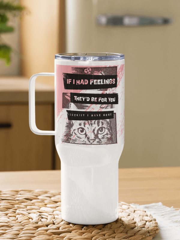 Vintage Cat Gaze - travel Mug with a Handle product image (3)