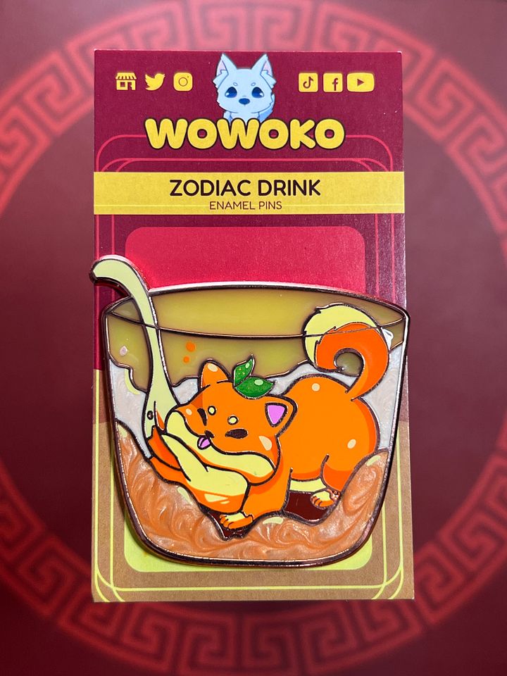 Enamel Pin - Zodiac Drinks - Pudding Dog product image (1)