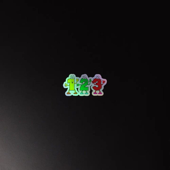 123 NUMBER CARTOON CHARACTER HOLOGRAPHIC STICKER product image (4)
