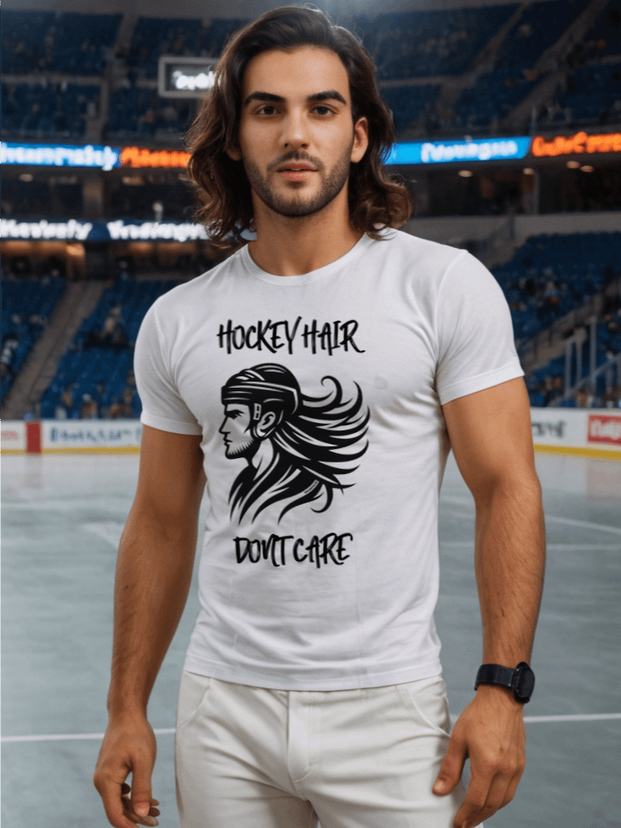 Funny Hockey T-Shirt - Hockey Hair Don't Care - Beer League Hockey Shirt for Men - Perfect Gift for Flow Bros and Lettuce Lovers product image (1)