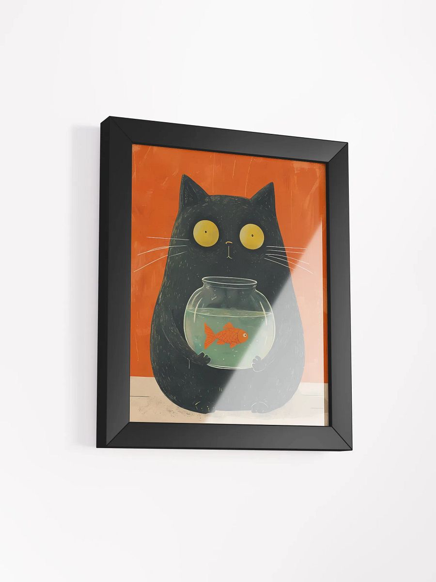 Whimsical Cat and Fishbowl Poster product image (3)