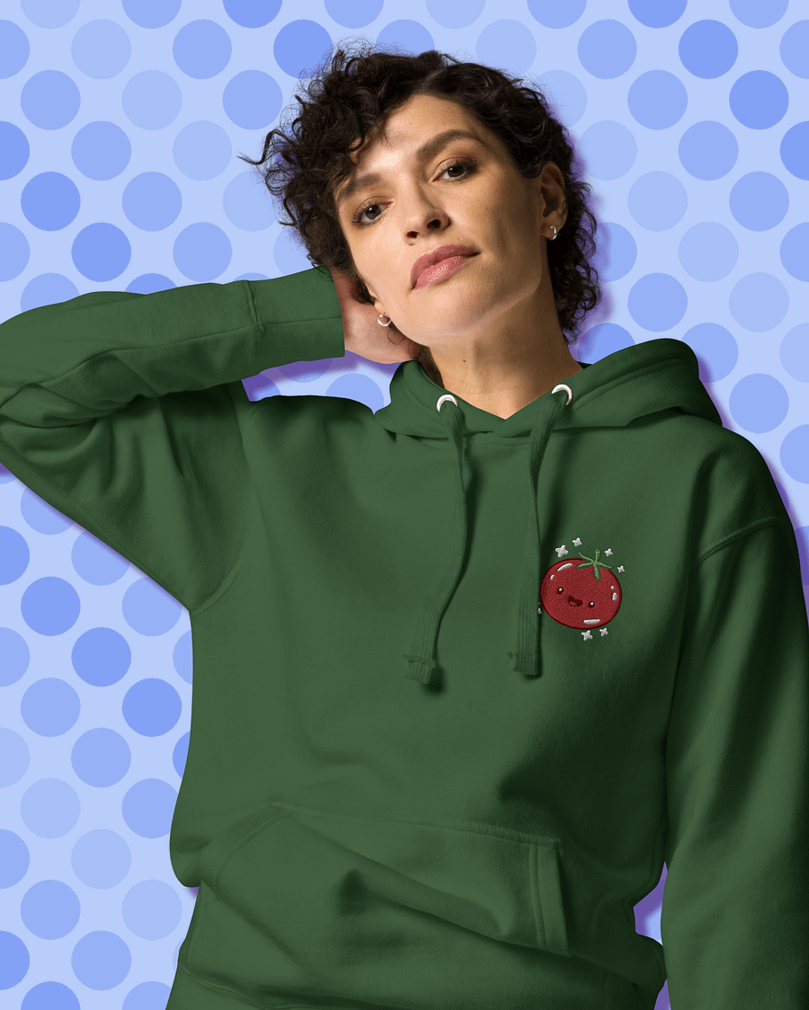 Smiling Tomato Cartoon Unisex Hoodie product image (3)
