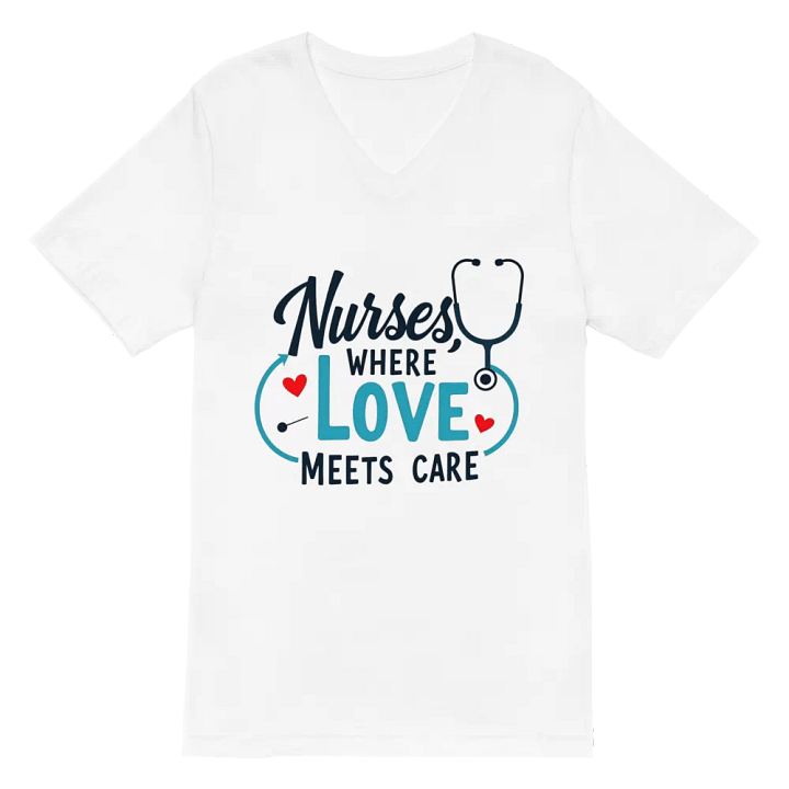 Love Meets Care Nurse V-Neck Tee product image (2)