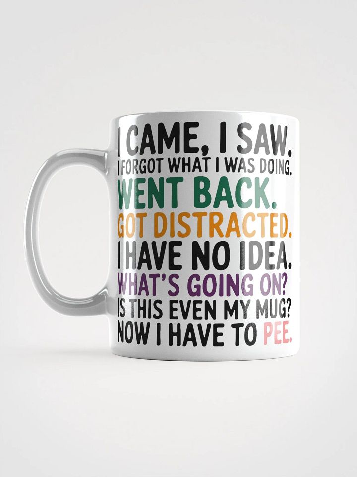 "I came, I saw.." Confused Humorous High Quality Glossy White Mug product image (2)