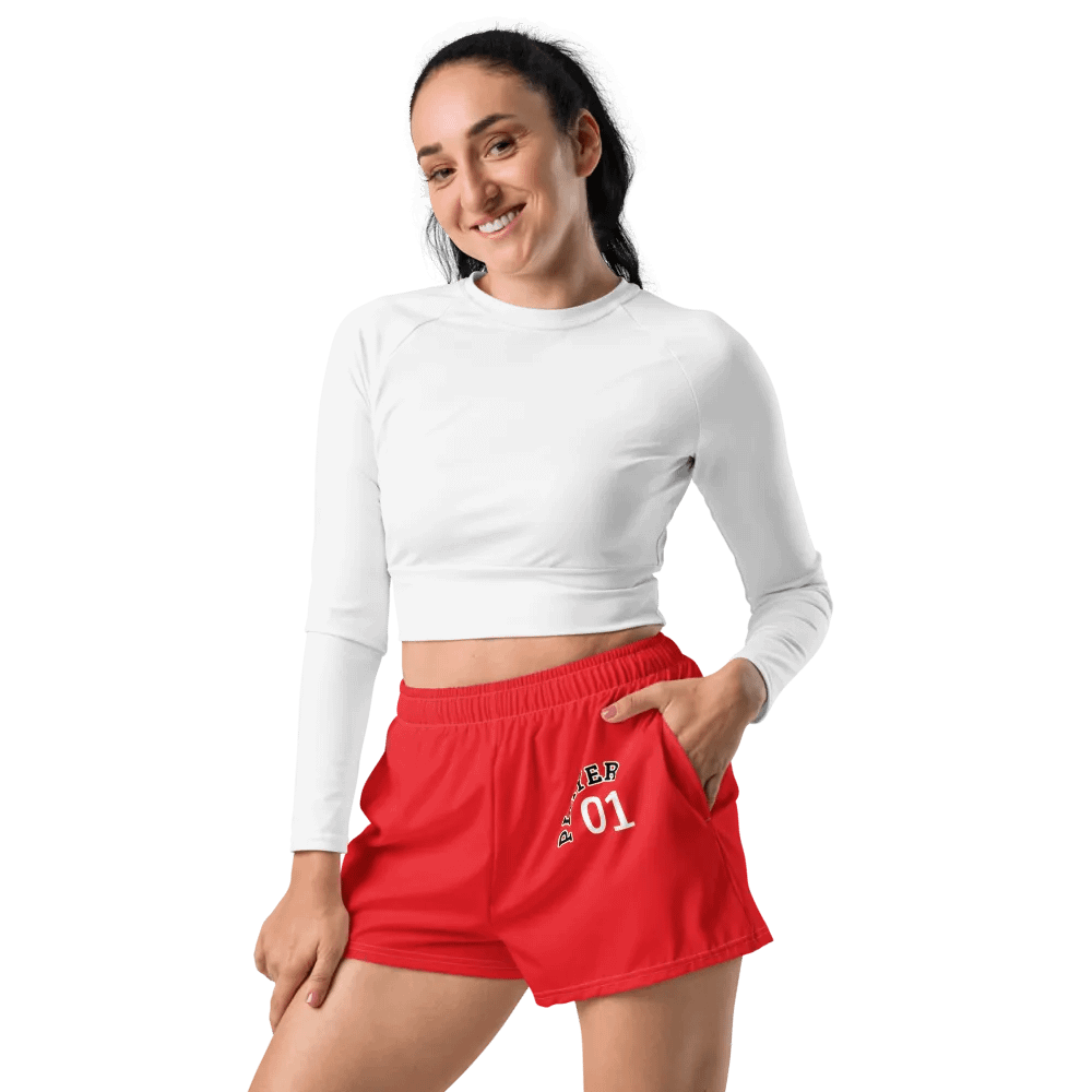 PLAYER 01 Red Stylized Women's Athletic Shorts product image (1)