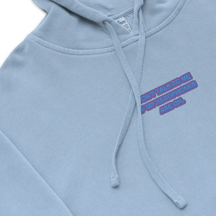 HEADPHONES ON (violet) embroidered pigment hoodie product image (1)