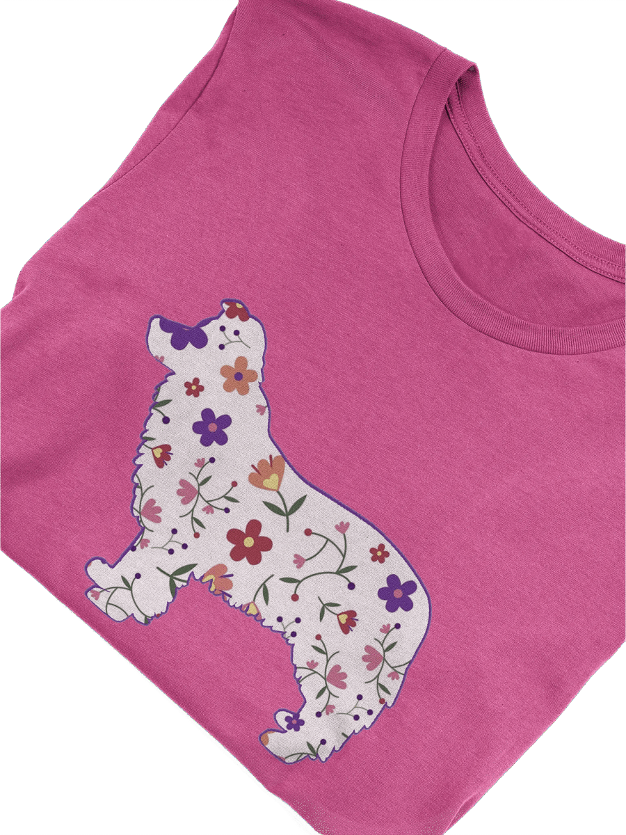 Australian Shepherd Border Collie Floral Silhouette T-Shirt for Dog Lovers product image (22)