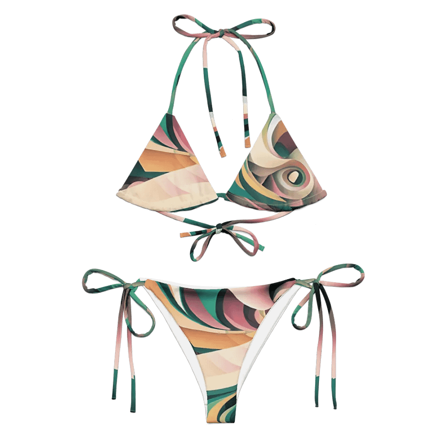 Abstract Lithographic Pattern Design String Bikini - V6 product image (2)