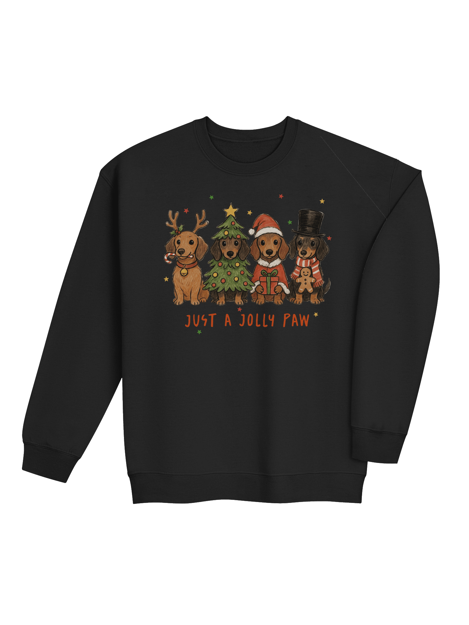 Just A Jolly Paw Dachshund Christmas Sweatshirt – Holiday Dog Mom Gift product image (4)