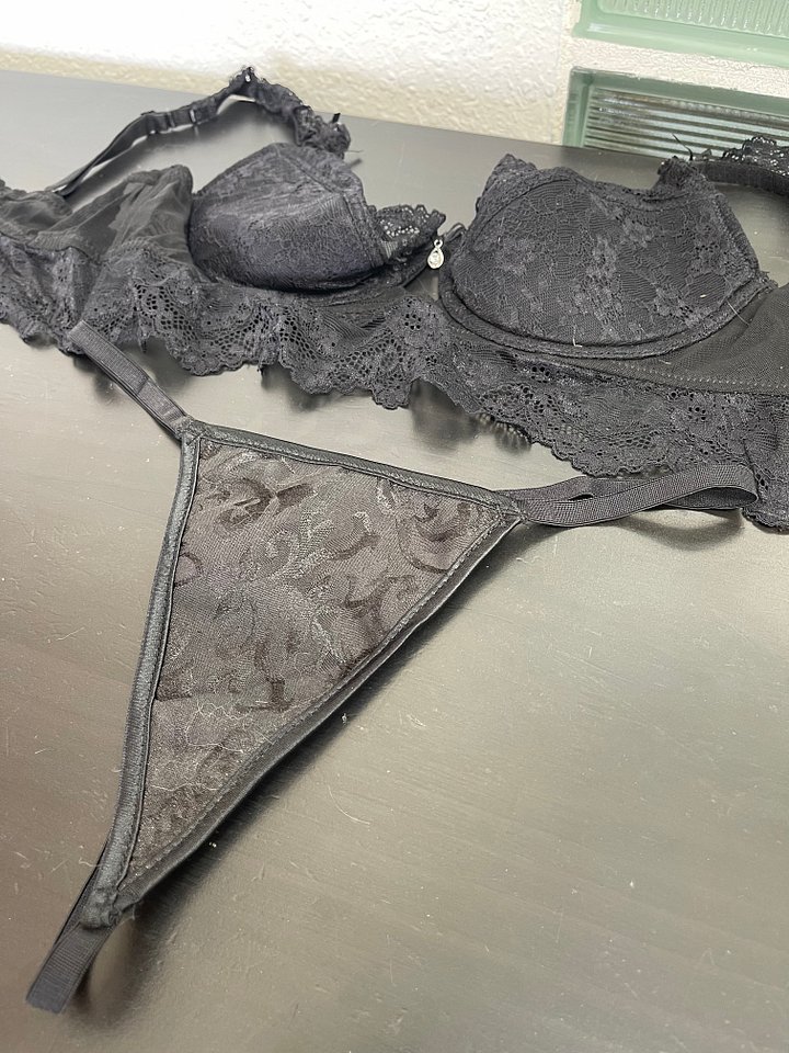 Black Jeweled Lace Bra + Panty Set product image (2)