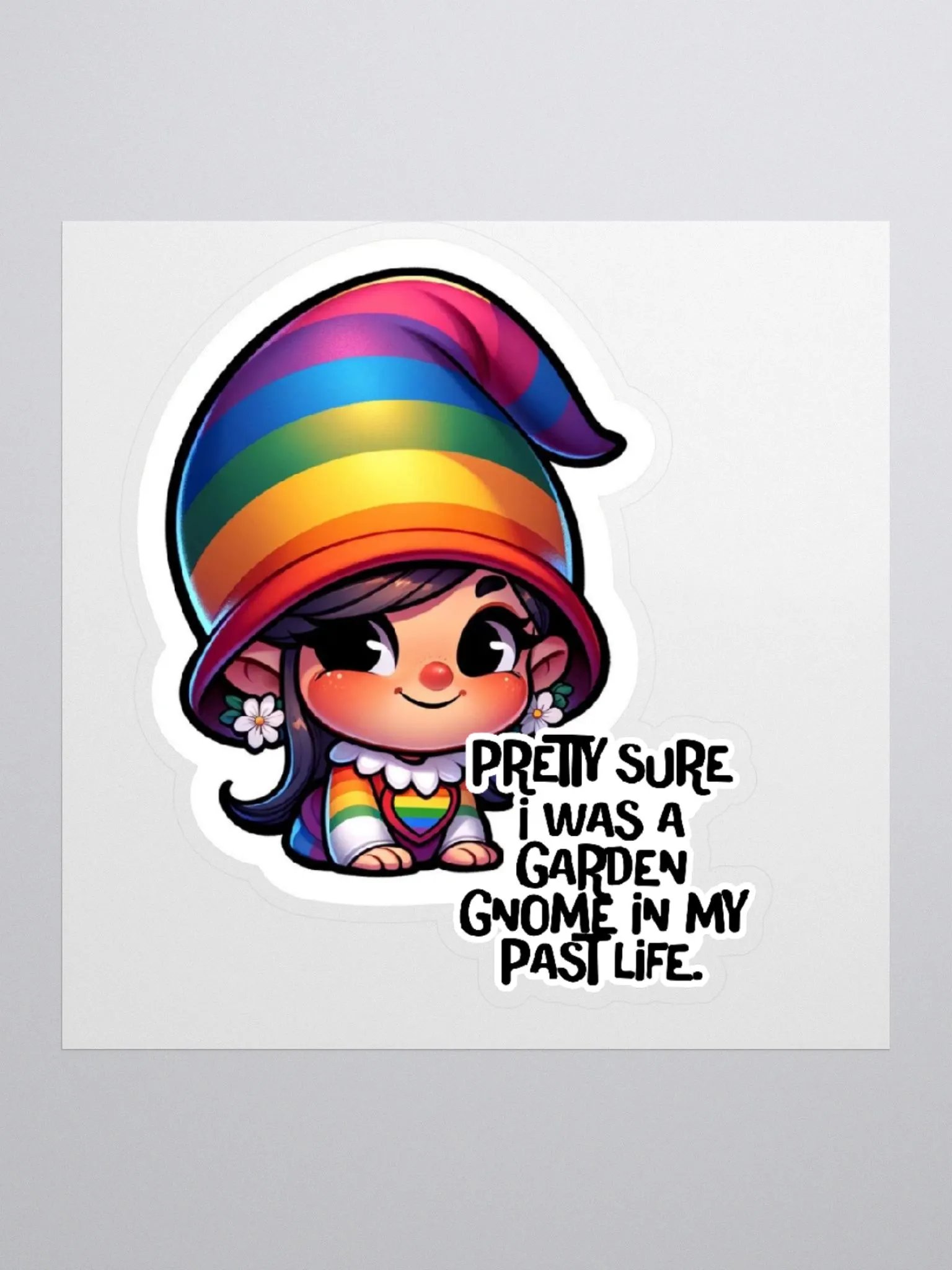 Garden Gnome Rainbow Sticker-LQBTQ Sticker product image (2)