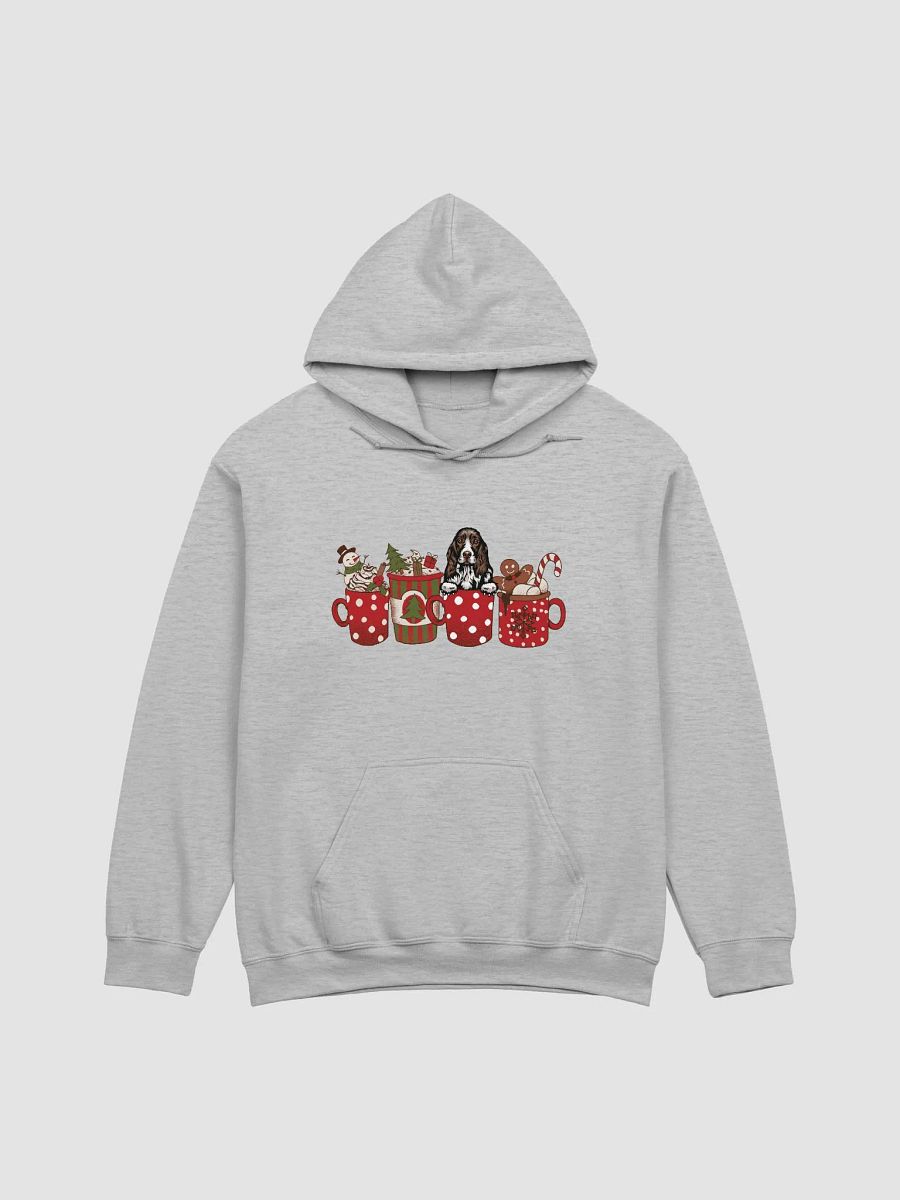 Cute Cocker Spaniel(Liver) in a Christmas Cup Hooded Sweatshirt | Funny Christmas Pup in a Cup product image (24)