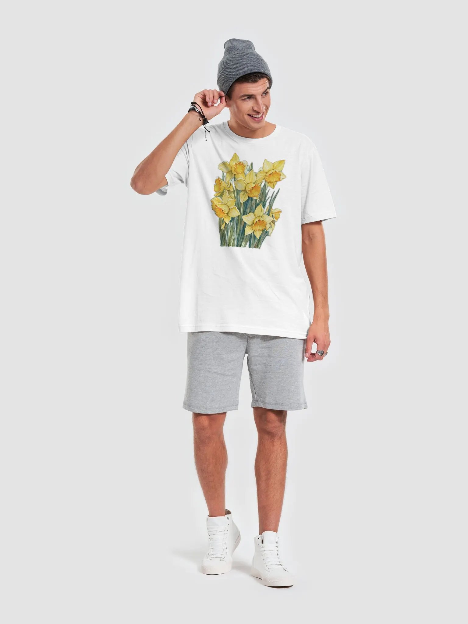 Bush of yellow daffodils watercolor Supersoft T-Shirt product image (20)