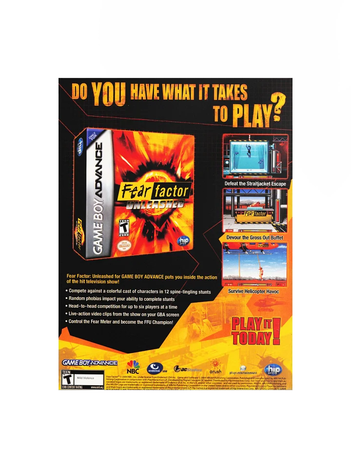 Fear Factor (GameBoy Advance) - Promotional Poster/Flyer product image (1)
