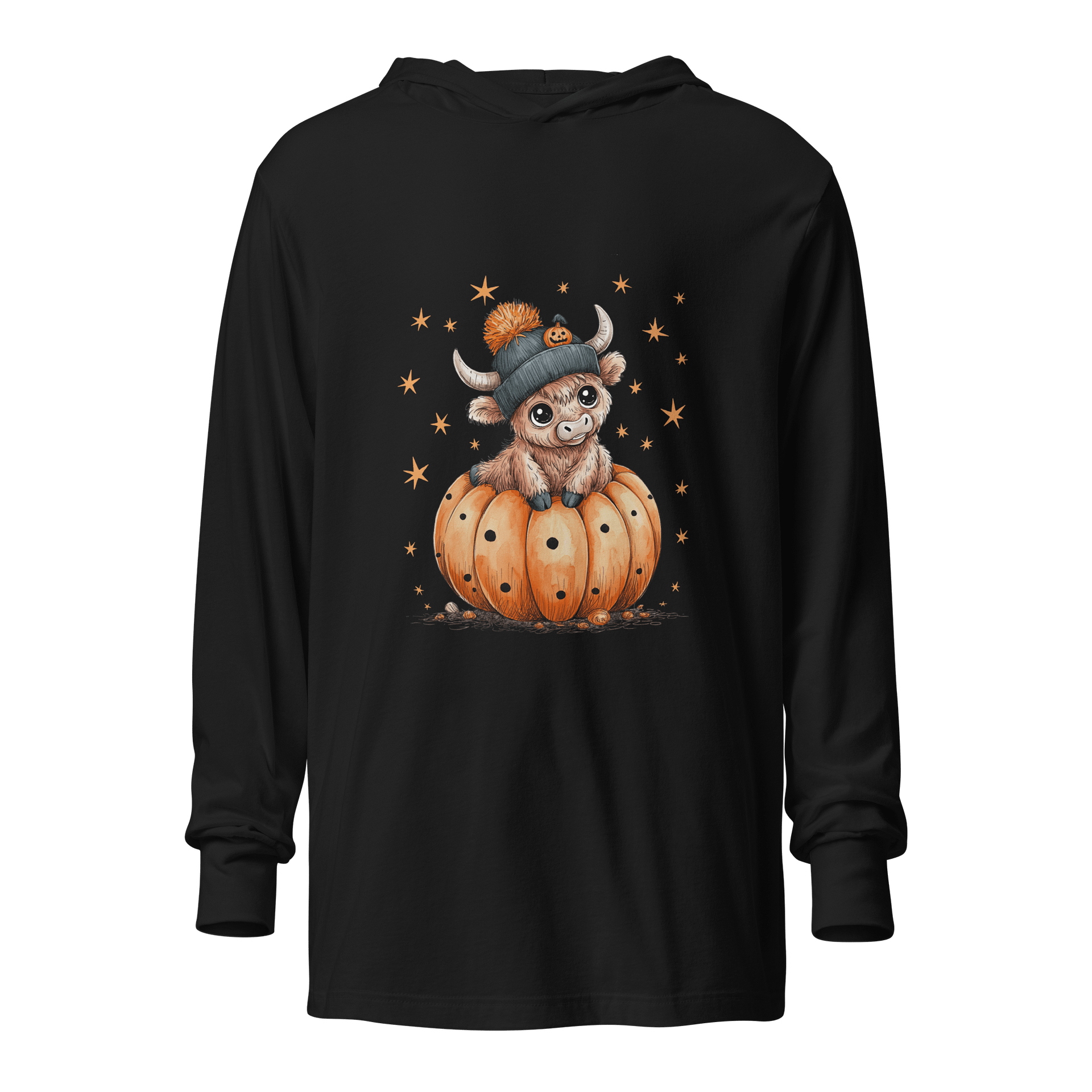 Halloween Cute Pumpkin Cow Hoodie product image (1)