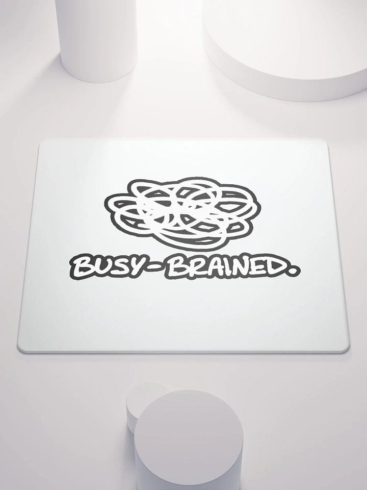 BUSY-BRAINED lined design, #763D7D) mouse pad product image (1)