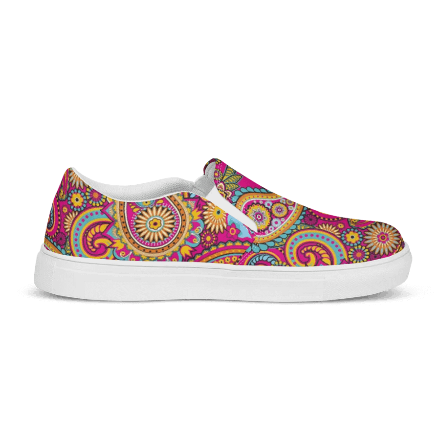 Pink Paisley Slip On Women's Canvas Footwear product image (5)