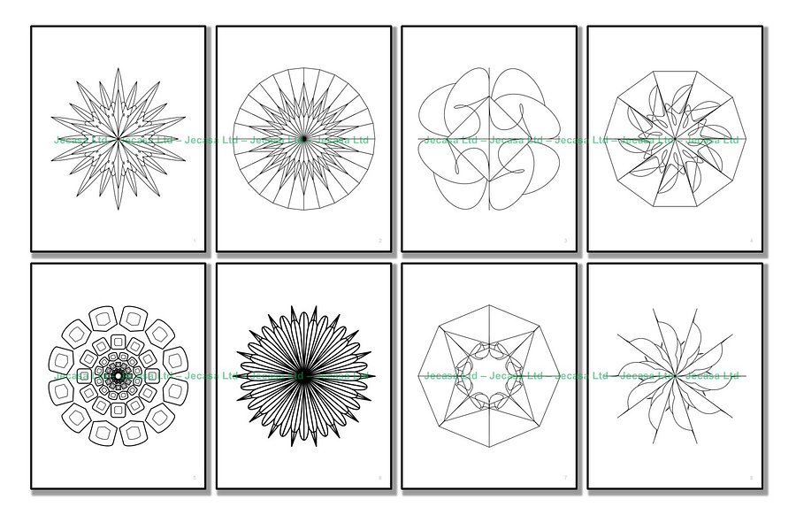 100 Geometric Mandala Coloring Pages | PDF | Digital File | Series GM2025 Vol. 9 product image (3)
