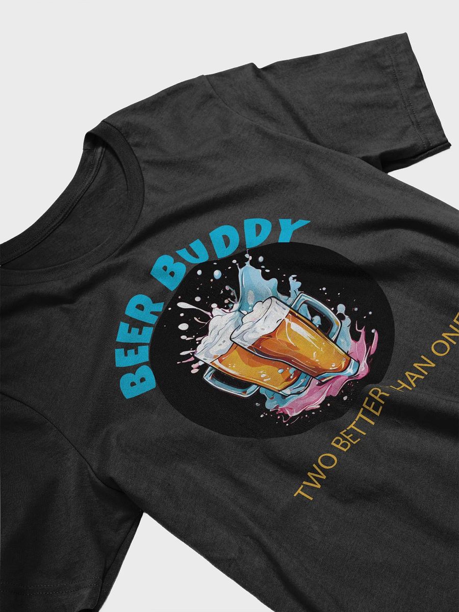 Beer Buddy Funny T-Shirt | Funny Beer Lover Tee with Clinking Mugs Design and Foam Splash product image (4)