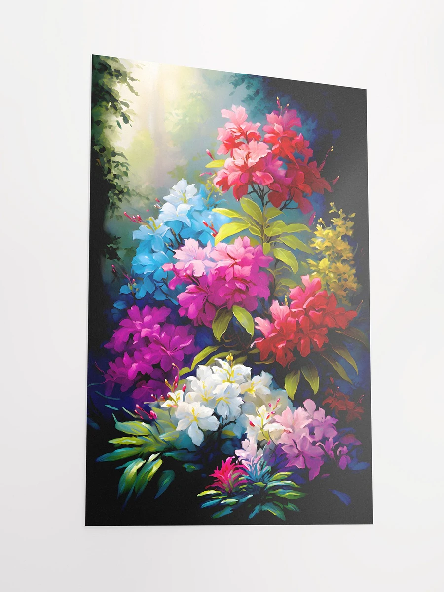 Sunlit Serenade - Vivid Rhododendron Garden Floral Matte Poster product image (4)