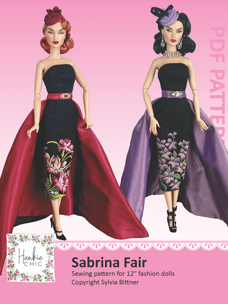 Sabrina Fair sewing pattern for 12" fashion dolls product image (1)