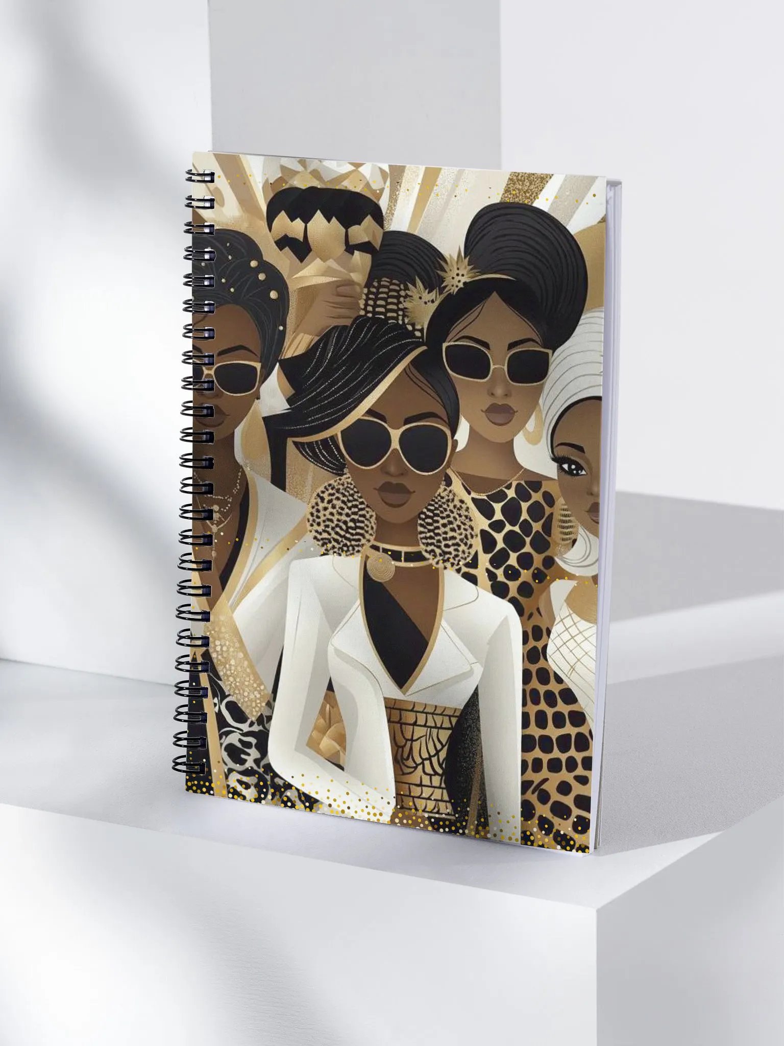 Royal Glamour Queens Notebook - Bold Black & Gold African Women Art Journal, Perfect for Empowering Writing, Creative Ideas, and Daily Notes product image (4)