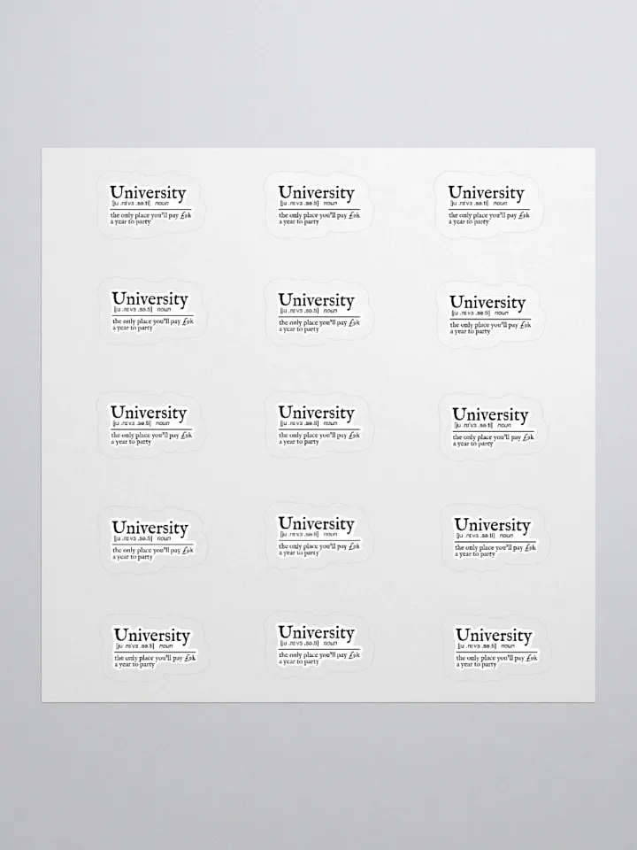 University Definition Sticker (SMALL Sheet) product image (1)