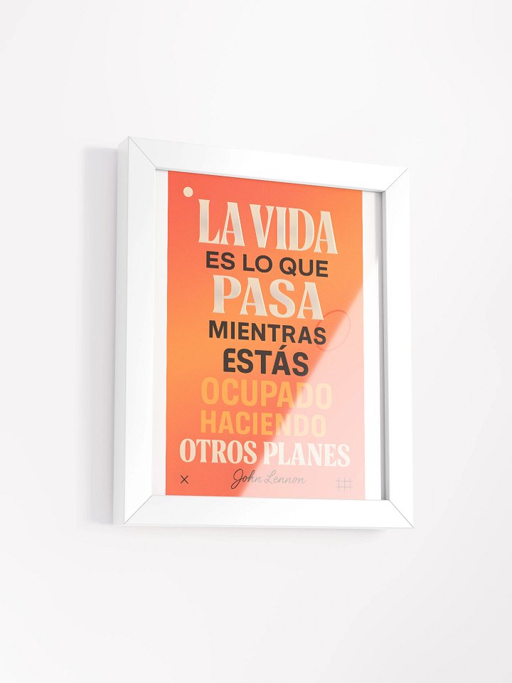 Póster reflexivo moderno con cita vital de John Lennon en español product image (2)