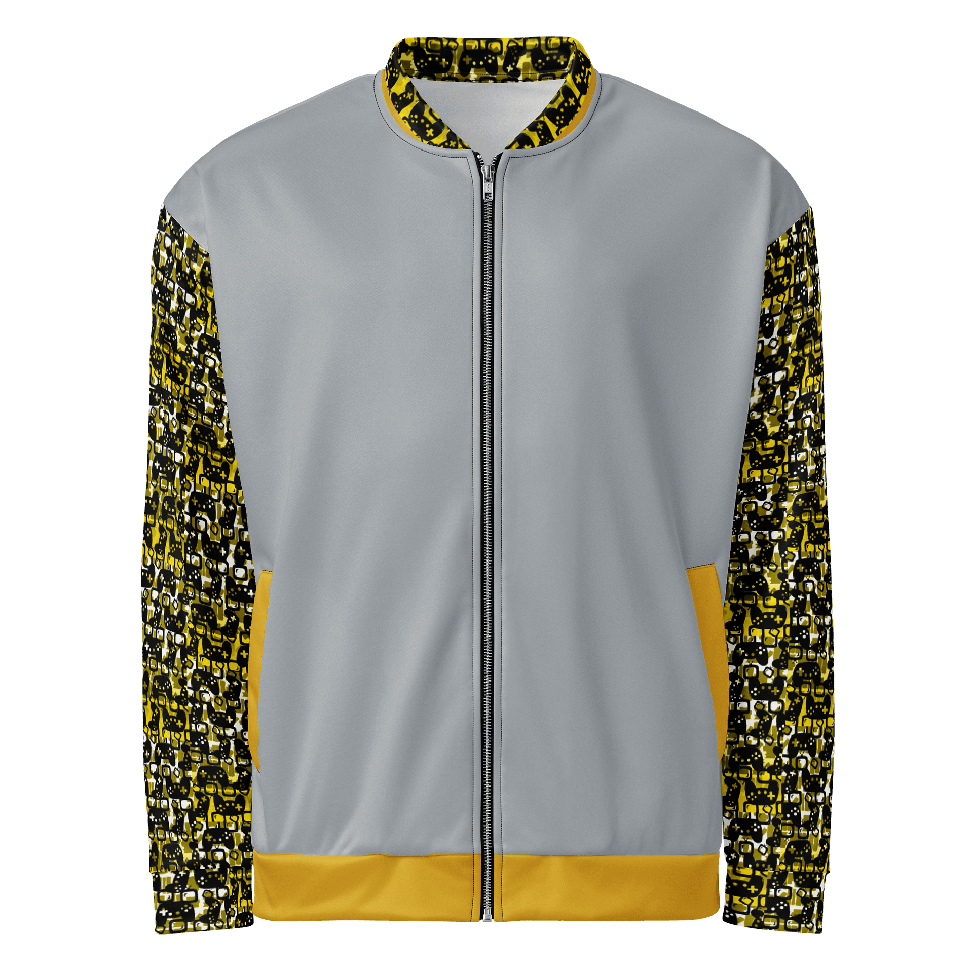 Experience Stories Unisex Bomber Jacket (Gold, Gray, and Black) product image (2)