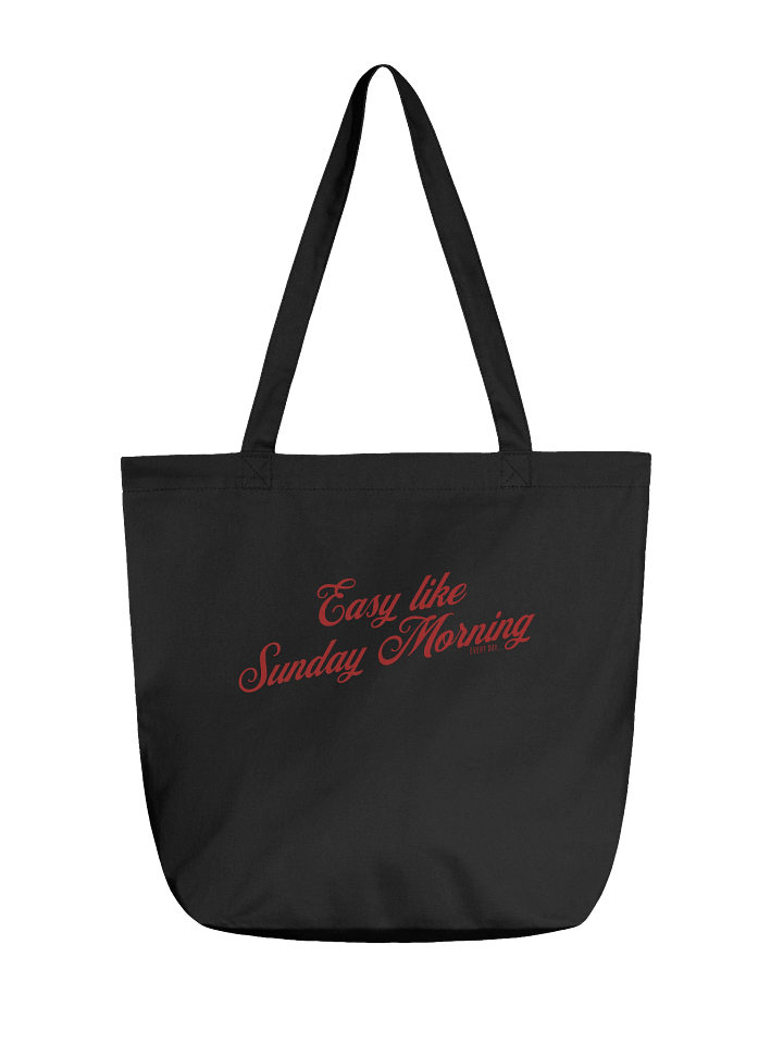 "Easy Like Sunday Morning" – Retro Tote Bag (Black & Red) product image (6)