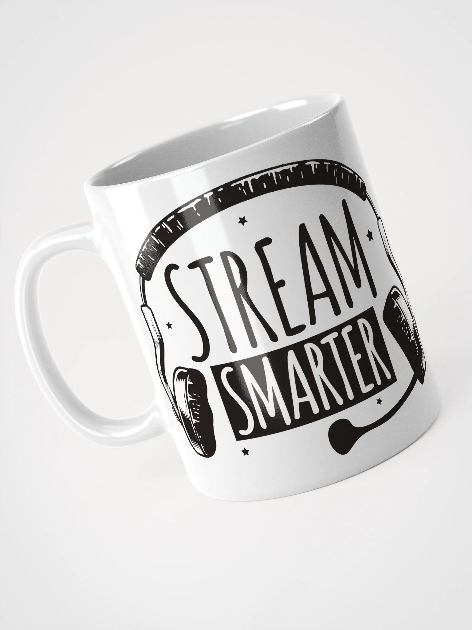 Stream Smarter Not Harder Mug Black Text product image (5)