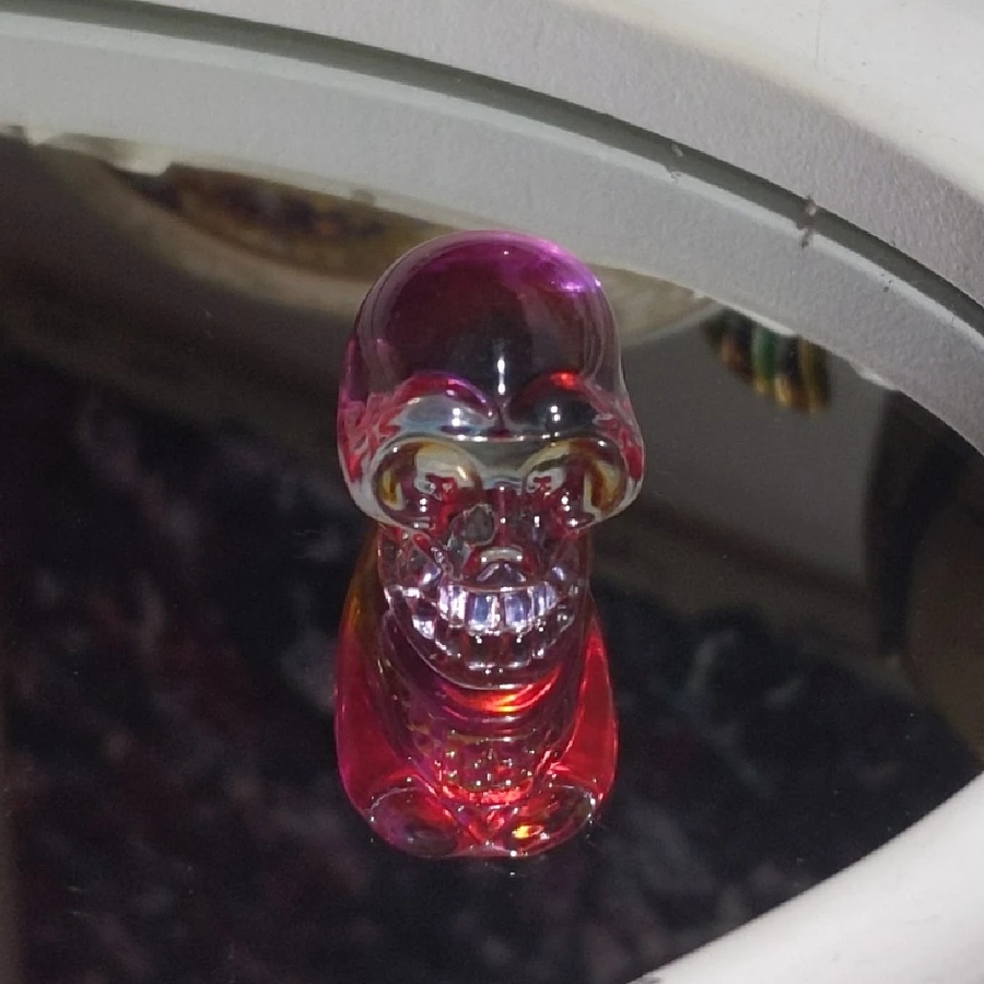 Red/Teal Aura Quartz Skull #3 product image (1)