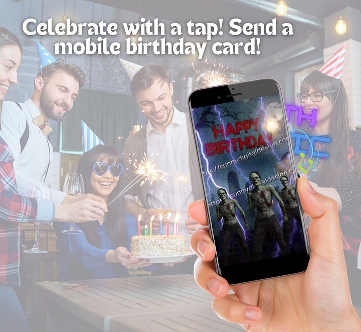Dancing Zombies Happy birthday E-CARD [Instant Download] product image (2)