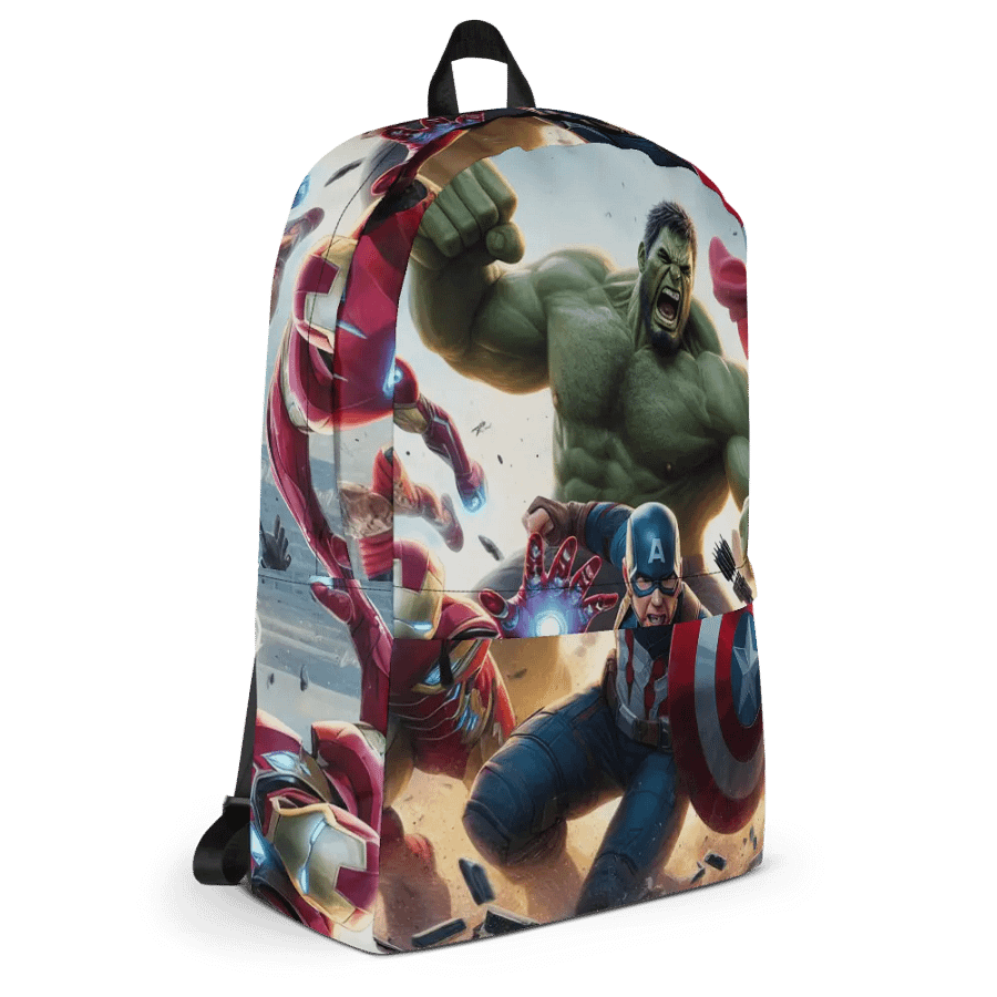 Dynamic Heroes All-Over Print Backpack 2 Zippers product image (5)