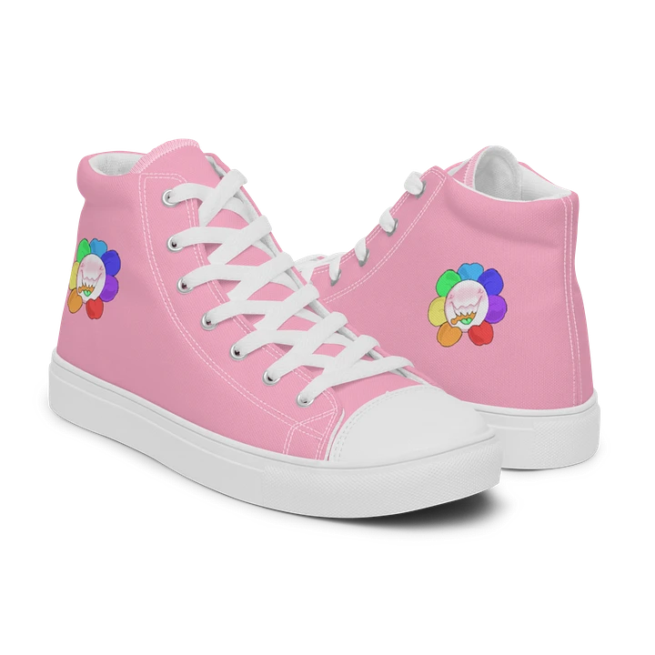 Pastel Pink and White Flower Sneakers product image (1)